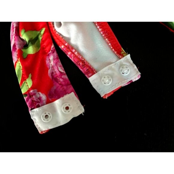 NWOT ZARA Bodysuit Size Small Orange Floral Draped Stretchy V-Neck Wide Straps - Picture 5 of 6